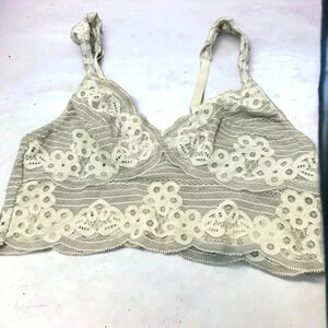 Aerie  grey lace cottagecore bralette S